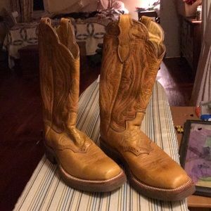 Justin leather cowboy boots
